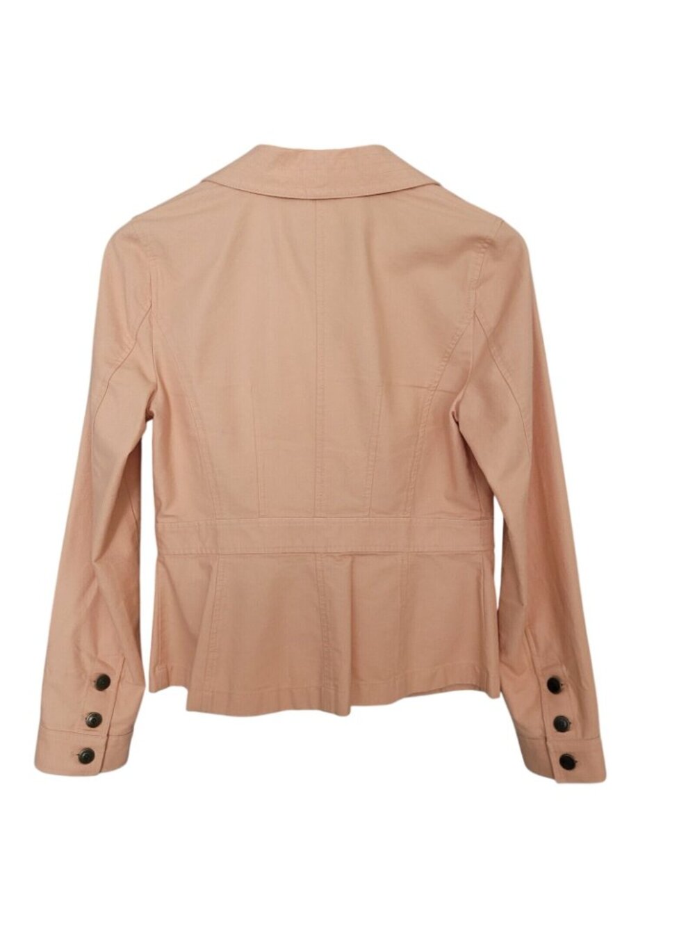 Ann Taylor Loft Lightweight Jacket Womens Size 4 Peach Pockets 3 Button Casual - Picture 2 of 12